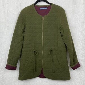 Vera Wang Signature Weekend Olive Green Quilted Women's Jacket sz Large